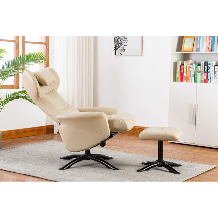 Latitude Run® Bourkelands Vegan Leather Recliner with Ottoman & Reviews